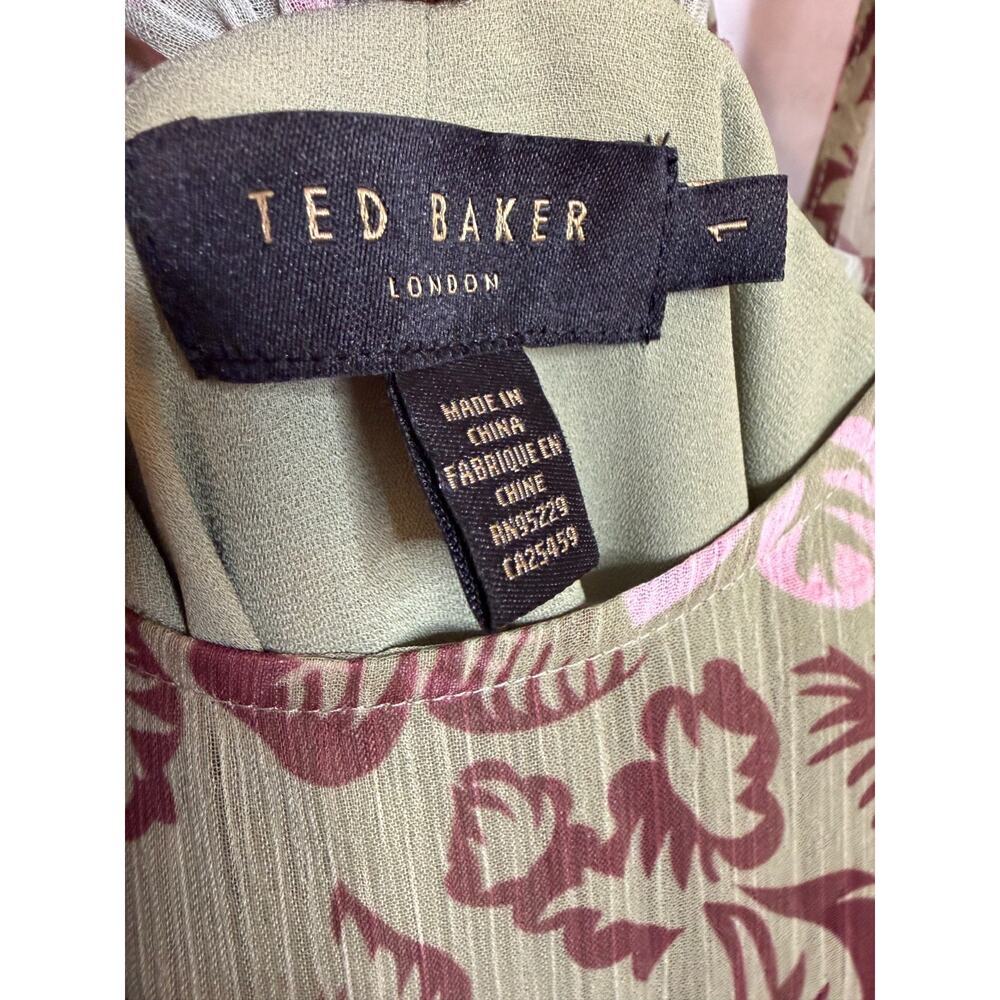 Ted Baker Size 1 Green‎ Tiered Ruffles Dress - Picture 4 of 5